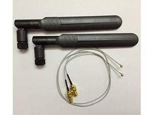 2 x 2.4GHz 5GHz Dual Band WiFi RP-SMA Antennas RP-SMA Female Connector + 2 x U.FL Mini PCI to RP-SMA Pigtail Antenna WiFi Cable 2 x 2.4GHz 5GHz Dual Band WiFi RP-SMA Antennas RP-SMA Female Connector + 2 x U.FL Mini PCI to RP-SMA Pigtail Antenna WiFi Cable