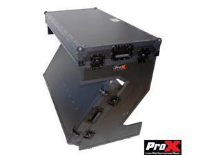 Prox Portable Z-Style Dj Table Flight Case With Handles & Wheels Black On Black Prox Portable Z-Style Dj Table Flight Case With Handles & Wheels Black On Black