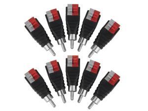 10pcs/set Speaker Wire Cable to Audio Male RCA Connector Adapter Jack Plug 10pcs/set Speaker Wire Cable to Audio Male RCA Connector Adapter Jack Plug