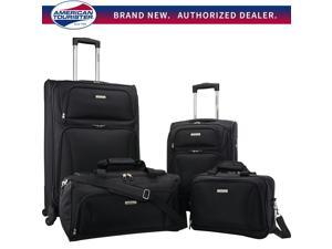 American Tourister Premium 4 Piece Lightweight 1680D Set (20,28 Spinner, Boarding & Duffel) Black American Tourister Premium 4 Piece Lightweight 1680D Set (20,28 Spinner, Boarding & Duffel) Black