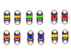 Lilypad LED Assortment - 6 colors: Red, Orange, Amber, Yellow, Green, Blue - 2 each, 12Pcs Total Lilypad LED Assortment - 6 colors: Red, Orange, Amber, Yellow, Green, Blue - 2 each, 12Pcs Total
