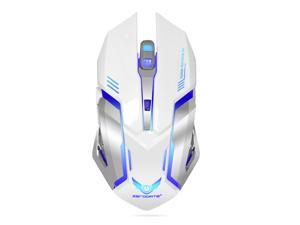 ZERODATE X70 Dual-Mode Wireless Gaming Mouse with 7-colorful Breathing Backlit, 2400 DPI, Ergonomic Grips, 6-Button Design - White ZERODATE X70 Dual-Mode Wireless Gaming Mouse with 7-colorful Breathing Backlit, 2400 DPI, Ergonomic Grips, 6-Button Design - White