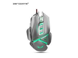 ZERODATE Wired Gaming Mouse, 3,200 DPI Adjustable, Adjustable Counterweight, 11 Programmable Buttons, Aluminum Framework, 7-colorful Backlit Ergonomic Mechanical Computer, Gray ZERODATE Wired Gaming Mouse, 3,200 DPI Adjustable, Adjustable Counterweight, 11 Programmable Buttons, Aluminum Framework, 7-colorful Backlit Ergonomic Mechanical Computer, Gray
