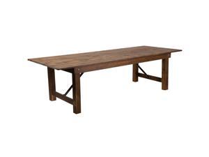 HERCULES Series 9' x 40" Rectangular Antique Rustic Solid Pine Folding Farm Table HERCULES Series 9' x 40" Rectangular Antique Rustic Solid Pine Folding Farm Table