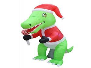 6 Foot Tall Christmas Inflatable Green Dinosaur with Christmas Hat and Lollipop LED Lights Decor Outdoor Indoor Holiday Decorations, Blow up Lighted Yard Decor, Lawn Inflatables Home Family Outside 6 Foot Tall Christmas Inflatable Green Dinosaur with Christmas Hat and Lollipop LED Lights Decor Outdoor Indoor Holiday Decorations, Blow up Lighted Yard Decor, Lawn Inflatables Home Family Outside