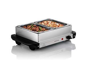 Ovente FW152S Electric Buffet Server Tray, Two Stainless Steel 1L Warming Pan, 150W, Silver ( 16.1 x 10.8 x 5.8 in cooking surface) Ovente FW152S Electric Buffet Server Tray, Two Stainless Steel 1L Warming Pan, 150W, Silver ( 16.1 x 10.8 x 5.8 in cooking surface)