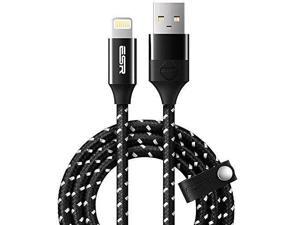 ESR USB to Lightning Durable 6.6ft Fast Charging Braided Cable Black For iPhone iPad Devices ESR USB to Lightning Durable 6.6ft Fast Charging Braided Cable Black For iPhone iPad Devices