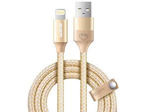 ESR USB to Lightning Durable 3.3ft Fast Charging Braided Cable Gold For iPhone iPad Devices ESR USB to Lightning Durable 3.3ft Fast Charging Braided Cable Gold For iPhone iPad Devices