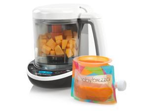 Baby Brezza One Step Food Maker, With 1 Baby Food Maker, 3 Reusable Food Pouches, 3 Easy-fill Funnels, White Baby Brezza One Step Food Maker, With 1 Baby Food Maker, 3 Reusable Food Pouches, 3 Easy-fill Funnels, White