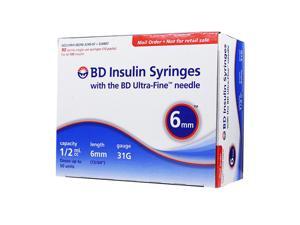 Becton Dickinson (BD) Ultra-Fine needle U-100 Insulin Syringe 31G 1/2cc (.5mL) 6mm (15/64 in) (90pcs) Becton Dickinson (BD) Ultra-Fine needle U-100 Insulin Syringe 31G 1/2cc (.5mL) 6mm (15/64 in) (90pcs)