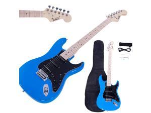 New Glarry ST 22 Frets Burning Fire Basswood Electric Guitar Kit W/Bag Sky Blue New Glarry ST 22 Frets Burning Fire Basswood Electric Guitar Kit W/Bag Sky Blue