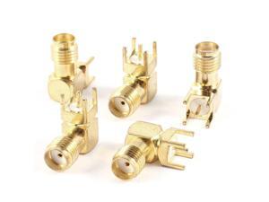 uxcell 5 Pcs RP-SMA Male Connector 90 Degree Solder PCB Mount Gold Tone uxcell 5 Pcs RP-SMA Male Connector 90 Degree Solder PCB Mount Gold Tone