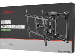 Rocketfish - Full-Motion TV Wall Mount for Most 40" - 75" TVs (RF-HTVMM170C) Black - New, Non-Retail Packaging Rocketfish - Full-Motion TV Wall Mount for Most 40" - 75" TVs (RF-HTVMM170C) Black - New, Non-Retail Packaging