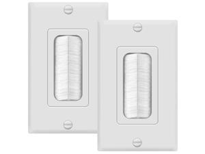 TG8891-2PCS 1-Gang Brush Wall Plate Multimedia Bristled Pass-Through Insert with Decorator Wall Plate for Media Cables, Standard Size, White (2 Pack) TG8891-2PCS 1-Gang Brush Wall Plate Multimedia Bristled Pass-Through Insert with Decorator Wall Plate for Media Cables, Standard Size, White (2 Pack)