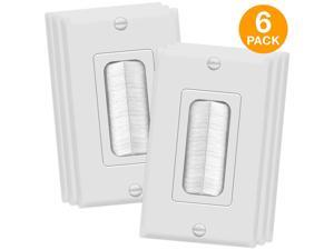 TG8891 1-Gang Brush Wall Plate Multimedia Bristled Pass-Through Insert with Decorator Wall Plate for Media Cables, Standard Size, White (6 Pack) TG8891 1-Gang Brush Wall Plate Multimedia Bristled Pass-Through Insert with Decorator Wall Plate for Media Cables, Standard Size, White (6 Pack)