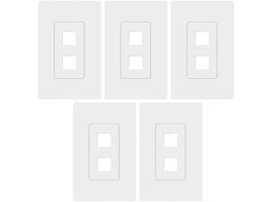 TOPGREENER 2 Port RJ45 Keystone Screwless Wall Plate for Cat5 Cat6 Cables Modules, Polycarbonate Thermoplastic, White (5 Pack) SI8872-5PCS TOPGREENER 2 Port RJ45 Keystone Screwless Wall Plate for Cat5 Cat6 Cables Modules, Polycarbonate Thermoplastic, White (5 Pack) SI8872-5PCS