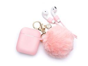 Airpods Case - BlUEWIND Drop Proof Air Pods Protective Case Cover Silicone Skin, Cute Fur Ball Airpods Keychain/Strap, Apple Airpods Accessories, Best Gift for Girls and Women, Pink Airpods Case - BlUEWIND Drop Proof Air Pods Protective Case Cover Silicone Skin, Cute Fur Ball Airpods Keychain/Strap, Apple Airpods Accessories, Best Gift for Girls and Women, Pink