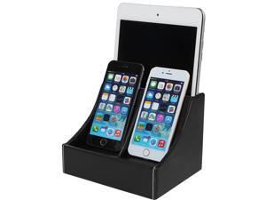 Trenton Faux Leather Charging Station Multi Device Charging Dock & Desktop Organizer for Smartphones & Tablets | Black Trenton Faux Leather Charging Station Multi Device Charging Dock & Desktop Organizer for Smartphones & Tablets | Black