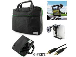Nine-O Premium Nylon Carrying Shoulder Bag Case For Visual Land Prestige Tablets & Connect 9 Tab + Auxiliary Cable + Windshield Car Mount Nine-O Premium Nylon Carrying Shoulder Bag Case For Visual Land Prestige Tablets & Connect 9 Tab + Auxiliary Cable + Windshield Car Mount