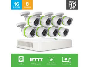 EZVIZ Triple HD 3MP Smart Outdoor Surveillance System, 8 Weatherproof HD Security Cameras, 16 Channel 2TB DVR Storage, 100ft Night Vision, Customizable Motion Detection (BD-1G38B2) EZVIZ Triple HD 3MP Smart Outdoor Surveillance System, 8 Weatherproof HD Security Cameras, 16 Channel 2TB DVR Storage, 100ft Night Vision, Customizable Motion Detection (BD-1G38B2)