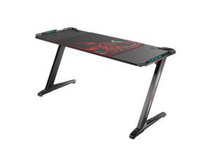 Eureka Ergonomic® Z60 Gaming Desk with LED Lights - Black - Gaming Desk for Console and PC Games, Carbon Fiber Texture Desktop Eureka Ergonomic® Z60 Gaming Desk with LED Lights - Black - Gaming Desk for Console and PC Games, Carbon Fiber Texture Desktop