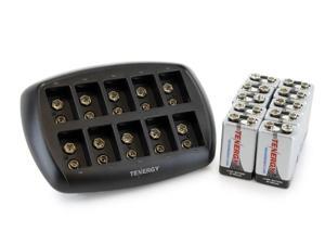 Tenergy 9V Batteries 600mAh 10PCS Li-ion 9 Volt Rechargeable Batteries with 10-Slot Li-ion 9V Battery Charger for Smoke Alarm/Detector Tenergy 9V Batteries 600mAh 10PCS Li-ion 9 Volt Rechargeable Batteries with 10-Slot Li-ion 9V Battery Charger for Smoke Alarm/Detector