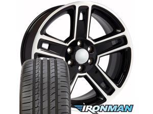 OE Wheels 22 Inch Fits Chevy Silverado Tahoe GMC Sierra Yukon Cadillac Escalade CV74B Gloss Black Machined 22x9 Rims Hollander 5664 Ironman iMove Gen2 Tires SET OE Wheels 22 Inch Fits Chevy Silverado Tahoe GMC Sierra Yukon Cadillac Escalade CV74B Gloss Black Machined 22x9 Rims Hollander 5664 Ironman iMove Gen2 Tires SET