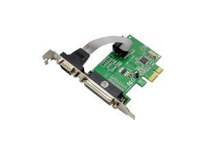RS-232 Serial Port COM & DB25 Printer Parallel Port LPT to PCI-E PCI Express Card Adapter Converter WCH382L Chip RS-232 Serial Port COM & DB25 Printer Parallel Port LPT to PCI-E PCI Express Card Adapter Converter WCH382L Chip