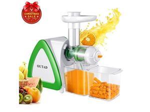 OUTAD 150W Low Speed Masticating Juicer Extractor, Cold Press Juicer, Lowest Noise, with Cleaning Brush, Bigger Container, High Nutrient Juice Reducing Oxidation OUTAD 150W Low Speed Masticating Juicer Extractor, Cold Press Juicer, Lowest Noise, with Cleaning Brush, Bigger Container, High Nutrient Juice Reducing Oxidation
