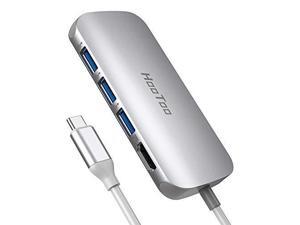 HooToo USB C Hub, 7-in-1 Adapter with Gigabit Ethernet Port, SD/TF Card Reader, 4K HDMI, 3 USB 3.0 Ports for MacBook and Type C Windows Laptops (Silver) HooToo USB C Hub, 7-in-1 Adapter with Gigabit Ethernet Port, SD/TF Card Reader, 4K HDMI, 3 USB 3.0 Ports for MacBook and Type C Windows Laptops (Silver)