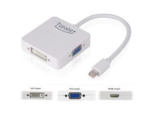 TOPOINT 3 in 1 Mini Displayport DP Thunderbolt to HDMI DVI VGA Adapter Converter Cable for MacBook Air, Old MacBook/MacBook Pro Before Mid 2015 TOPOINT 3 in 1 Mini Displayport DP Thunderbolt to HDMI DVI VGA Adapter Converter Cable for MacBook Air, Old MacBook/MacBook Pro Before Mid 2015