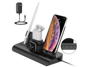 4 in 1 Charging Stand Wireless Charging Support for iPhone AirPods Apple Watch Charger Dock, Charging Station Compatible with Apple Watch/AirPods/iPhone X/8 Plus (UL Certified 36W Adapter Include) 4 in 1 Charging Stand Wireless Charging Support for iPhone AirPods Apple Watch Charger Dock, Charging Station Compatible with Apple Watch/AirPods/iPhone X/8 Plus (UL Certified 36W Adapter Include)