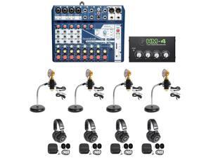 Soundcraft 4-Person Podcast Podcasting Recording Kit Mics+Headphones+Desk Stands Soundcraft 4-Person Podcast Podcasting Recording Kit Mics+Headphones+Desk Stands
