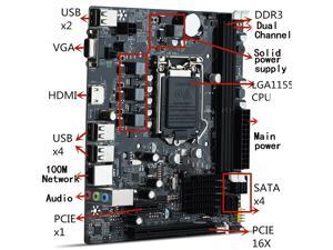 (4 X SATA)H61 LGA1155 DDR3 16GB Dual Channel Desktop Computer Motherboard 1600/1333 2X8GB (4 X SATA)H61 LGA1155 DDR3 16GB Dual Channel Desktop Computer Motherboard 1600/1333 2X8GB