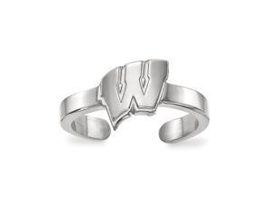 Sterling Silver Rhodium Plated LogoArt University Of Wisconsin Toe Ring Sterling Silver Rhodium Plated LogoArt University Of Wisconsin Toe Ring