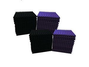 48 Pack BLACK purple Acoustic Foam Panel Wedge Studio Soundproofing Wall Tiles 48 Pack BLACK purple Acoustic Foam Panel Wedge Studio Soundproofing Wall Tiles