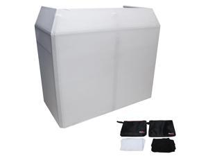 ProX XF-MESA MK2 DJ Facade Table Station with White/Black Scrim & Scrim Bags ProX XF-MESA MK2 DJ Facade Table Station with White/Black Scrim & Scrim Bags