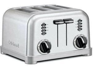 Cuisinart Toaster 4-Slice 6-Setting Browning Dial Weighted Base Metallic Cuisinart Toaster 4-Slice 6-Setting Browning Dial Weighted Base Metallic