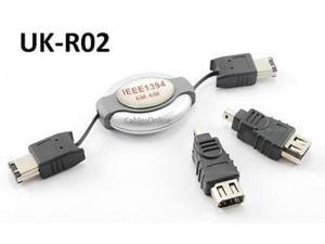3-in-1 Firewire IEEE-1394 Retractable Cable Travel Kit, CablesOnline UK-R02 3-in-1 Firewire IEEE-1394 Retractable Cable Travel Kit, CablesOnline UK-R02