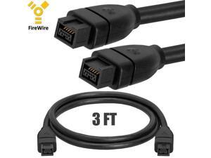 3FT FireWire 800 9 Pin to 9Pin Male to Male Cable IEEE1394 BILINGUAL Cord Black 3FT FireWire 800 9 Pin to 9Pin Male to Male Cable IEEE1394 BILINGUAL Cord Black