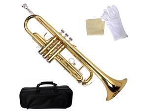 Gold Brass Bb Trumpet beginner Kit Child Adult School Band Bag Case Care Set Kit Gold Brass Bb Trumpet beginner Kit Child Adult School Band Bag Case Care Set Kit