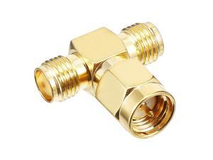 uxcell Gold Tone 1 pcs 3 Ways SMA Male to SMA Female Jack RF Coaxial Adapter Connector uxcell Gold Tone 1 pcs 3 Ways SMA Male to SMA Female Jack RF Coaxial Adapter Connector