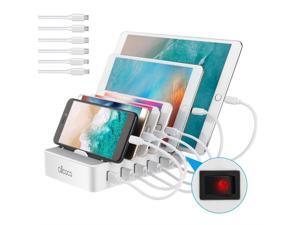 ALLCACA USB Charging Station for Multiple Devices - Fast Charging Organizer with 6 USB Ports Dock Cell Phone Charger for Apple, Samsung, Android Phone, iPhone, ipad, Tablets ALLCACA USB Charging Station for Multiple Devices - Fast Charging Organizer with 6 USB Ports Dock Cell Phone Charger for Apple, Samsung, Android Phone, iPhone, ipad, Tablets