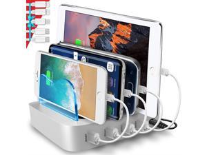 Poweroni USB Charging Station Dock - 4-Port - Fast Charge Docking Station for Multiple Devices - Multi Device Charger Organizer - Compatible with Apple iPad iPhone and Android Cell Phone and Tablet Poweroni USB Charging Station Dock - 4-Port - Fast Charge Docking Station for Multiple Devices - Multi Device Charger Organizer - Compatible with Apple iPad iPhone and Android Cell Phone and Tablet