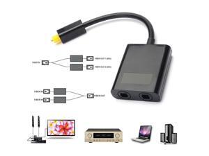 Dual Port Digital Toslink Optical Fiber Audio Splitter Cable Adapter 1 In 2 Out Dual Port Digital Toslink Optical Fiber Audio Splitter Cable Adapter 1 In 2 Out