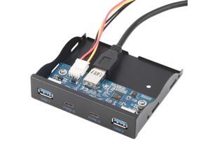 USB 3.0 2-Ports USB 3.1 Type C 2-Ports 3.5 Inch Front Panel USB Hub with 20 Pin Connector & 2ft Adapter Cable USB 3.0 2-Ports USB 3.1 Type C 2-Ports 3.5 Inch Front Panel USB Hub with 20 Pin Connector & 2ft Adapter Cable