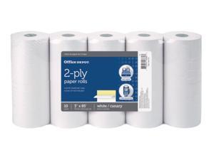 Office Depot 2-Ply Paper Rolls, 3in. x 85ft., Canary/White, Pack Of 10, 109275 Office Depot 2-Ply Paper Rolls, 3in. x 85ft., Canary/White, Pack Of 10, 109275