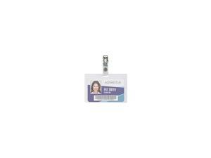 Advantus Strap Clip Self-laminating Badge Holders - Horizontal - 4" x 2.9" - 25 / Pack - Clear Advantus Strap Clip Self-laminating Badge Holders - Horizontal - 4" x 2.9" - 25 / Pack - Clear