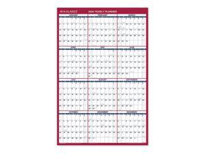 AT-A-GLANCE® 2-Sided Yearly Erasable Wall Calendar, 24" x 36", Blue/Gray, January To December 2020, PM26B28 AT-A-GLANCE® 2-Sided Yearly Erasable Wall Calendar, 24" x 36", Blue/Gray, January To December 2020, PM26B28