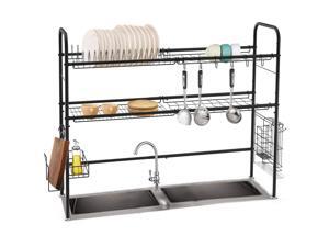 NEX Height Adjustable 2-Tier Nonslip Stainless Steel Dish Rack With Chopstick
Holder, Moveable S-Hooks, Cutting Board Holder, Double Grooves Black (NX-
DKT125-02) NEX Height Adjustable 2-Tier Nonslip Stainless Steel Dish Rack With Chopstick
Holder, Moveable S-Hooks, Cutting Board Holder, Double Grooves Black (NX-
DKT125-02)